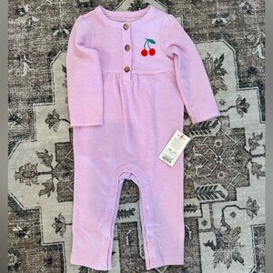 Cat & Jack Pink Cherry Embroidered Bodysuit